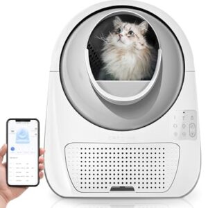 CATLINK Self Cleaning Automatic Litter Box for Cats 3.3~22lbs-APP Control,Double Odor Removal-Extra Large with 40 Liners&1 Carbon Filter Box Included -Smart Robot Cat Litter Box (New Version)