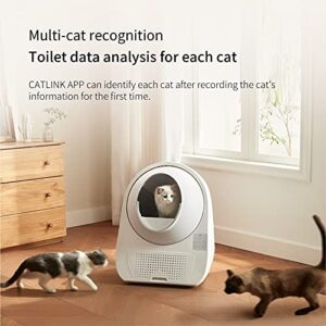 CATLINK Self Cleaning Automatic Litter Box for Cats 3.3~22lbs-APP Control,Double Odor Removal-Extra Large with 40 Liners&1 Carbon Filter Box Included -Smart Robot Cat Litter Box (New Version)