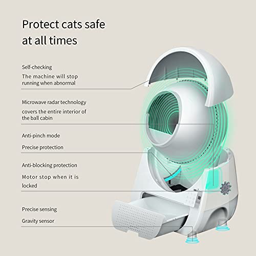 CATLINK Self Cleaning Automatic Litter Box for Cats 3.3~22lbs-APP Control,Double Odor Removal-Extra Large with 40 Liners&1 Carbon Filter Box Included -Smart Robot Cat Litter Box (New Version)