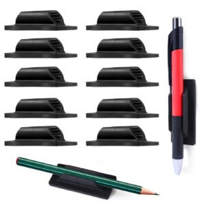aiersa pencil holder for desk,10pcs pen holders for classroom clipboard attachment,silicone adhesive pencil holder for school student kids desk teacher office accessories