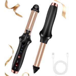 Cordless Curling Iron Rechargeable, Portable Mini Curling Iron, Travel 4000mAh USB Ceramic Cordless Curling Wand, Mini Flat Iron 3 Temp, Hair Curlers for Short Hair,Hair Straightener and Curler 2 in 1