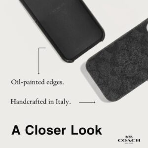 Coach Signature Canvas Slim Wrap iPhone 15 Pro Case, Compatible with Wireless Charging - Signature Charcoal