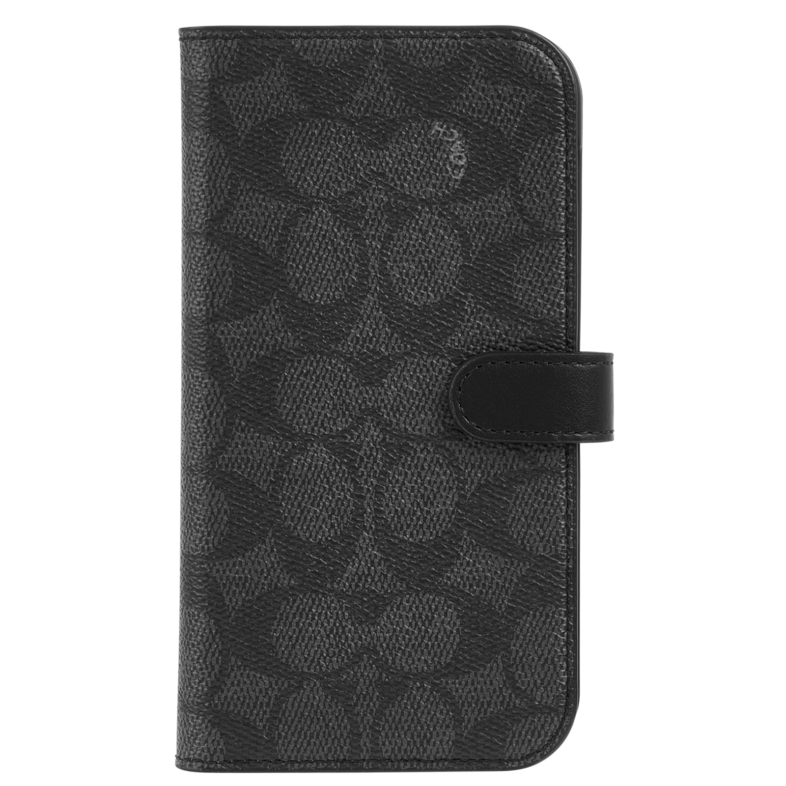 Coach Signature Canvas Two Piece Detachable Wallet Folio iPhone 15 Pro Max Case, Compatible with Wireless Charging - Signature Charcoal