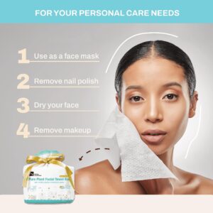 Premium Quality Plant-based Disposable Facial Wipes - 240 Ct, Soft, Baby Wipes, Cleansing Facial Towelette, Makeup remover wipes, Ultra Absorbent and Durable, Chemical-Free Lint-free