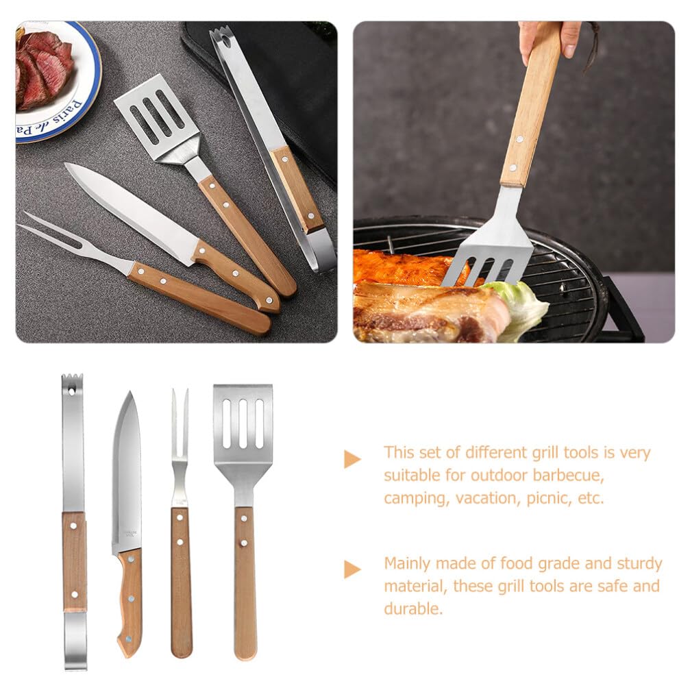 1 Set Bbq Tool Barbecue Grill Cutter Spatula Bbq Barbecue Grill Tool Kit Camping Cooking Utensils Bbq Grilling Kit Grill Accessories Tools Grilling Tongs Outdoor Barbecue Tools