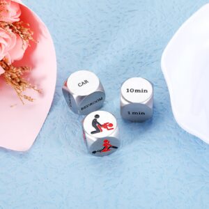 3 Pcs Anniversary Wedding Gifts for Couples Iron 6th Anniversary for Him Her Decider Dice 6 Years Wedding Anniversary for Husband Wife Boyfriend Girlfriend Christmas Valentines Birthday for Women Men