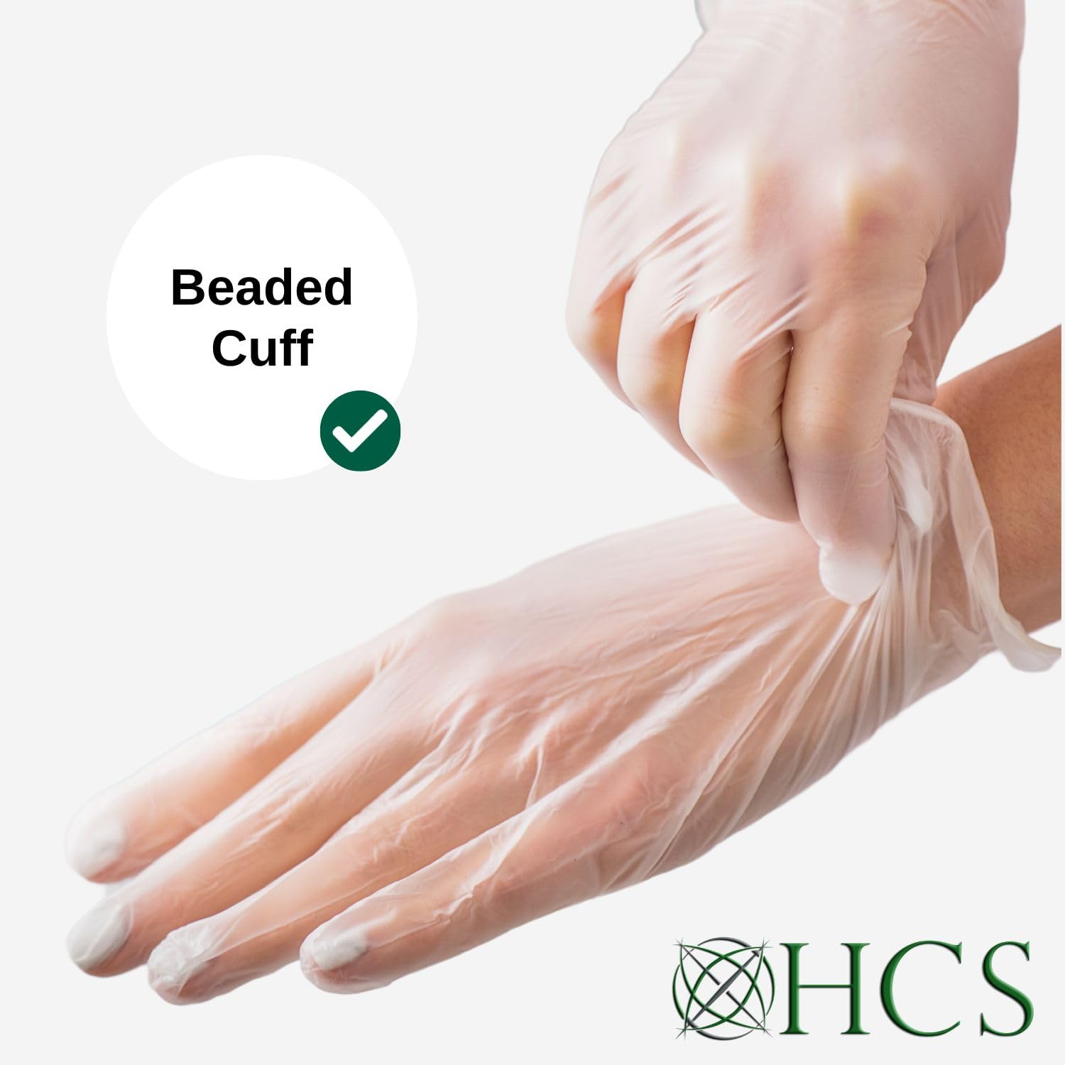 HCS Bulk Clear Vinyl Gloves Disposable - Latex-Free, Powder-Free, Premium Exam Gloves - Cooking, Food Prep, Cleaning - Vinyl Disposable Gloves XL (1000/Case)