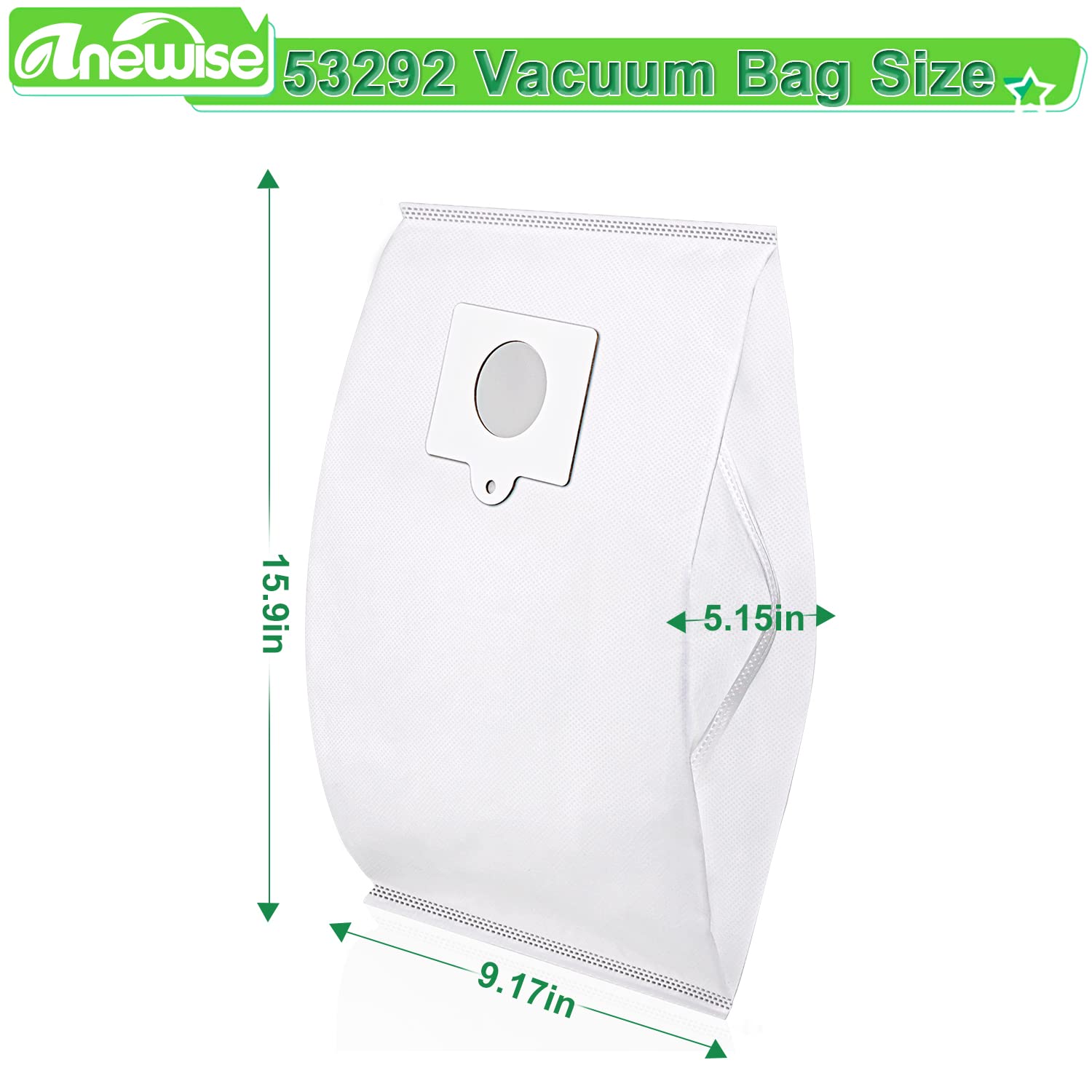 Anewise Q/C 53292 Canister Vacuum Bags for Kenmore 600 Series 81214 81614 400 Series 81414 200 Series 81214 BC4002 Bagged Canister Vacuum Cleaner, 10 Pack