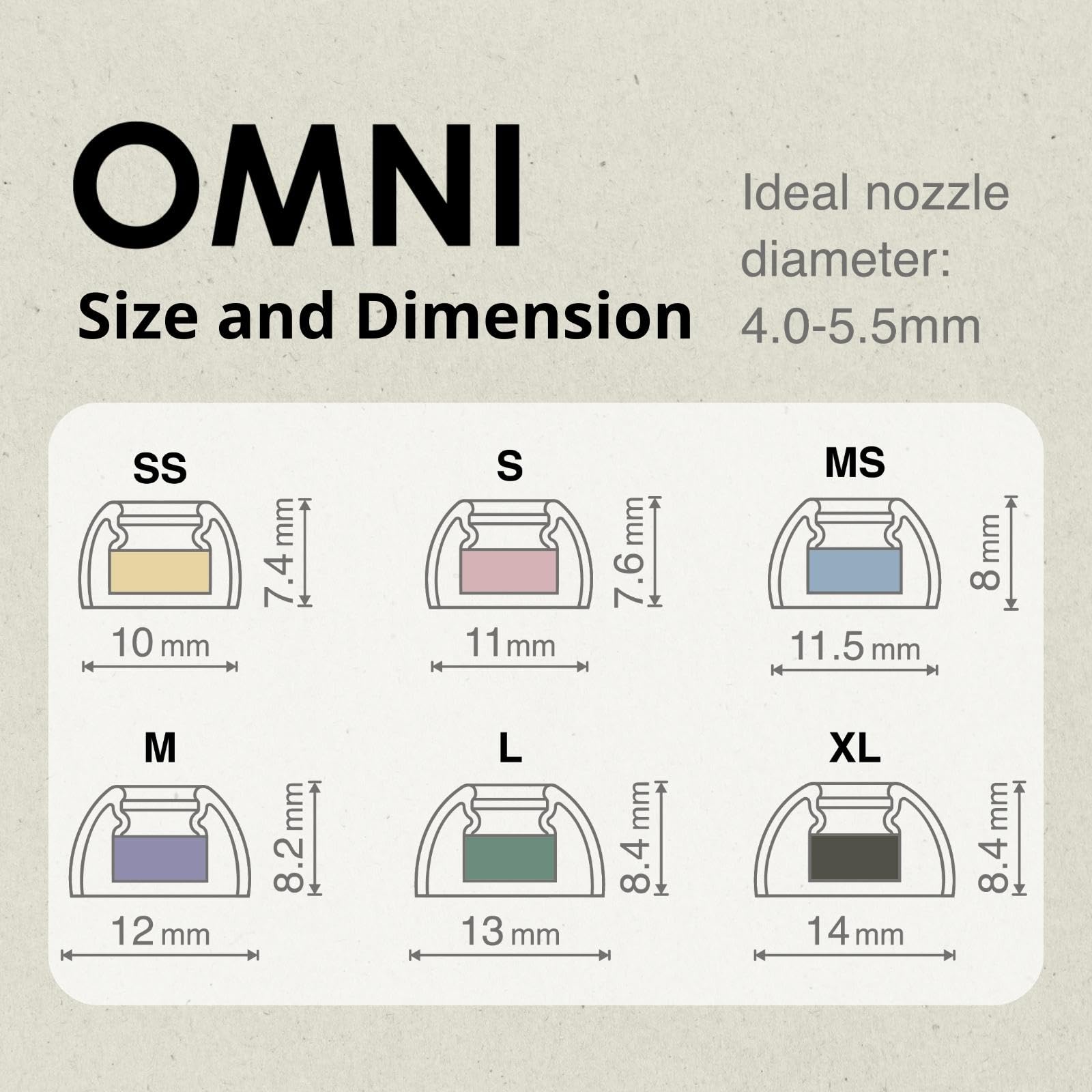 SpinFit Omni for True Wireless Earbuds & IEMs - SS - Patented Silicone Eartips for Replacement (1 Pair) (3.7 mm Nozzle Dia.)