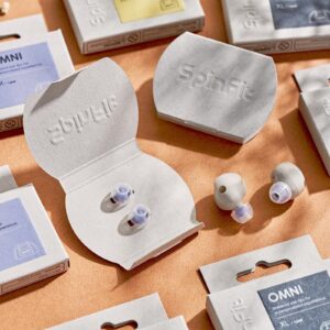 SpinFit Omni for True Wireless Earbuds & IEMs - SS - Patented Silicone Eartips for Replacement (1 Pair) (3.7 mm Nozzle Dia.)