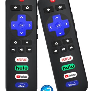 (Pack of 2) Universal Remote Replaced Control Only for Roku TV, MOBKAJUI Remote Compatible for TCL/Hisense/Onn/Sharp/Element/Westinghouse Roku Series TVs, (Not for Roku Stick and Box)