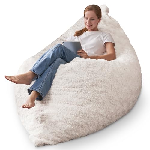 HABUTWAY 3 in 1 Bean Bag Chair, Memory Foam Bean Bag Chair, Convertible Bean Bag Chair with Machine Washable Cover, Giant Bean Bag Chairs for Adult