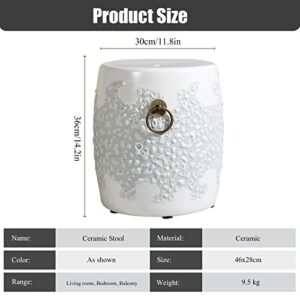 KIROJA Ceramic Stool, Glazed Living Room Decorative Shoe Changing Stool for Living Room, Balcony, Garden, Etc. (Color : I)