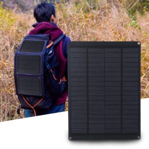 18V 5.5W Portable Polycrystalline Silicon USB Solar Power Cell Panel, for Outdoor Charging Car, Boats, Camping, Fishing, Hiking