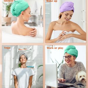 POPCHOSE Microfiber Hair Towel Wrap, Soft Ultra Absorbent Hair Turbans for Women, Fast Hair Drying Towels Lightweight, No Frizz Hair Wrap Towels for Women Wet Hair, Curly, Longer, Thicker Hair