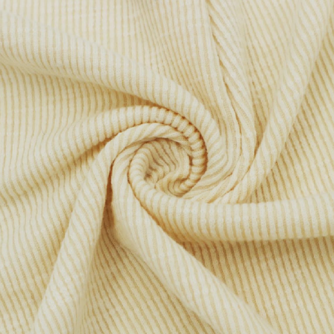 Texco Inc Solid Color Heavyweight Poly Cotton Spandex Sandwash 2x1 Rib Knit Fabric, Apparel DIY Projects, Cream 3 Yards