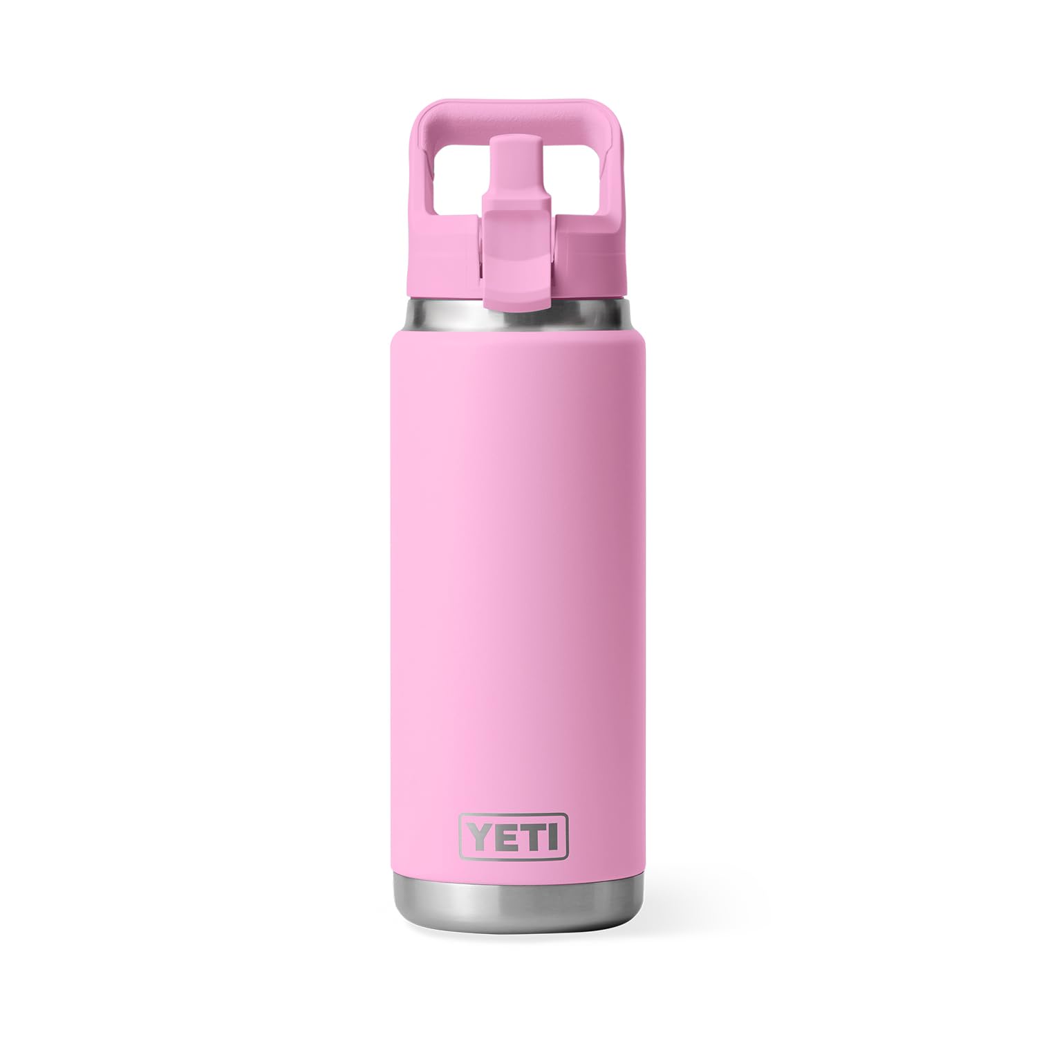 YETI Rambler 26 oz Bottle, Vacuum Insulated, Stainless Steel with Straw Cap, Power Pink