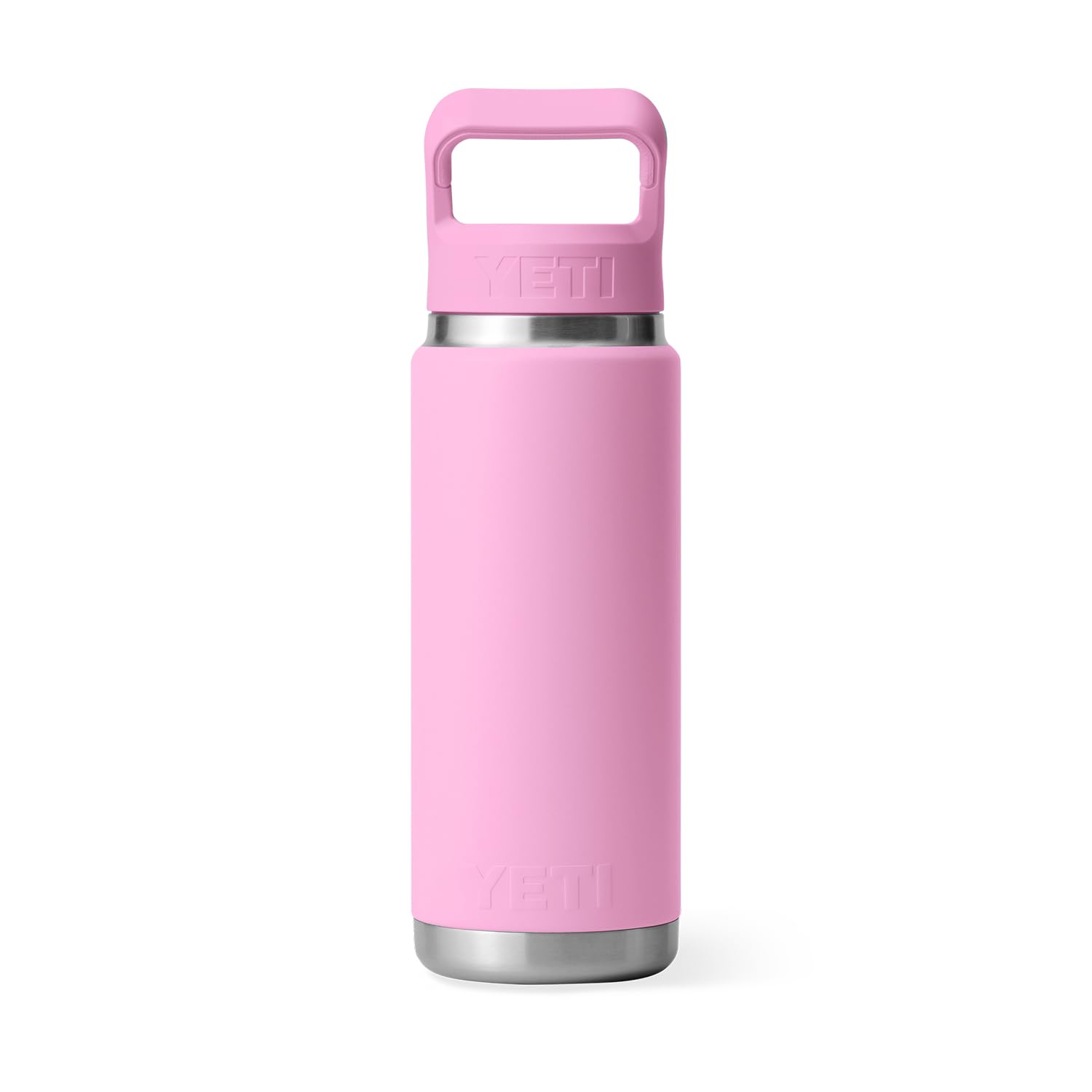 YETI Rambler 26 oz Bottle, Vacuum Insulated, Stainless Steel with Straw Cap, Power Pink