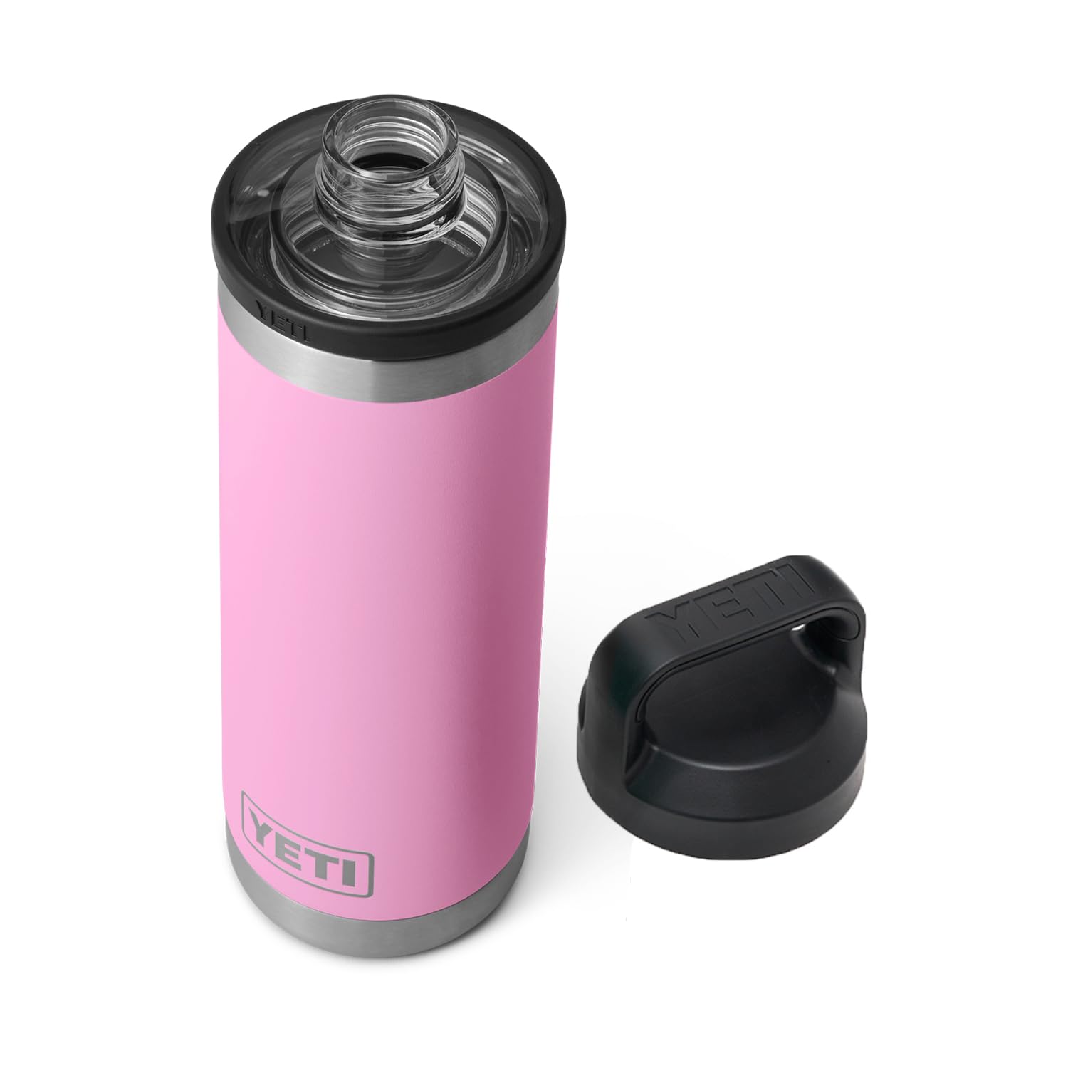 YETI Rambler 18 oz Bottle, Vacuum Insulated, Stainless Steel with Chug Cap, Power Pink