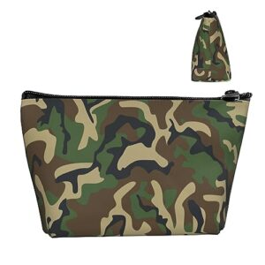 lightweight travel portable cosmetic bag compatible with army classic camouflage pattern, casual toiletry makeup carrying pouch multifunction coin cash storage cases for women