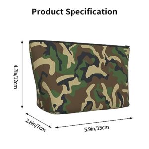 Lightweight Travel Portable Cosmetic Bag Compatible with Army Classic Camouflage Pattern, Casual Toiletry Makeup Carrying Pouch Multifunction Coin Cash Storage Cases for Women