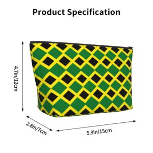 Small Makeup Organizer Bags Compatible with Jamaica Jamaican Flag, Waterproof Oxford Cloth Portable Pouch Lightweight for Women Office Outdoor Carrying