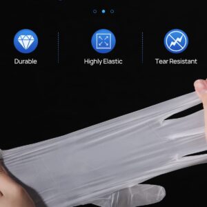 JMU Clear Vinyl Exam Gloves Small 100 Count, Latex Free Powder Free, 4 mil Thick Disposable Vinyl Gloves, Food Safe Gloves