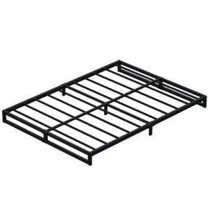 Lutown-Teen 6 Inch Full Size Bed Frame No Box Spring Needed, Heavy Duty Metal Platform Beds with Sturdy Steal Slats for Mattress Foundation, Easy Assembly, Noise Free, Black