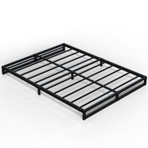 Lutown-Teen 6 Inch Full Size Bed Frame No Box Spring Needed, Heavy Duty Metal Platform Beds with Sturdy Steal Slats for Mattress Foundation, Easy Assembly, Noise Free, Black