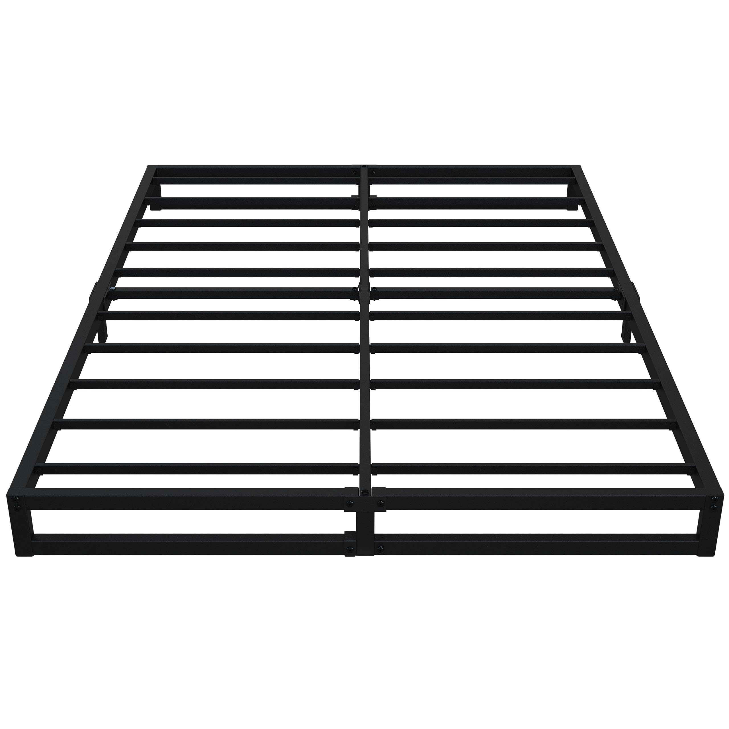 Lutown-Teen 6 Inch Full Size Bed Frame No Box Spring Needed, Heavy Duty Metal Platform Beds with Sturdy Steal Slats for Mattress Foundation, Easy Assembly, Noise Free, Black