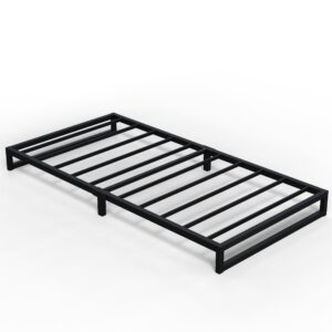 Lutown-Teen 6 Inch Twin XL Bed Frames Heavy Duty Sturdy Metal Platform Bed Frame No Box Spring Needed, Noise Free, Easy Assembly, Black