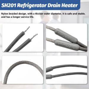 SH201 Drain and Door Heater Wire Replacement for Samsung Refrigerator - Tip 7/16 Diameter 115V 15W 25 Inch Long Heater Wire(Fit for Most Refrigerator)