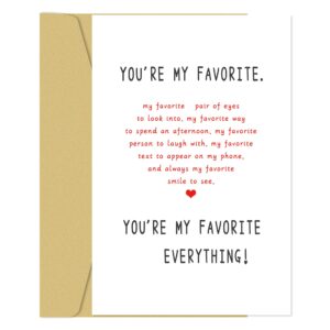 zoytonky funny birthday card for women men, birthday card for husband boyfriend, romantic anniversary card for him her, love card for wife girlfriend, you are my favorite everything