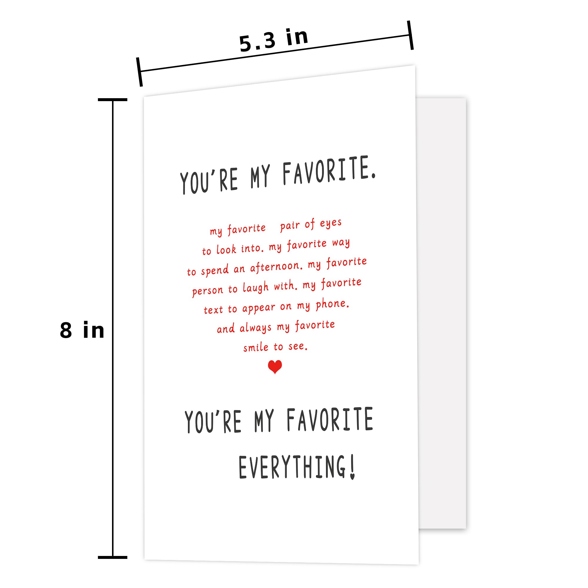 Zoytonky Funny Birthday Card for Women Men, Birthday Card for Husband Boyfriend, Romantic Anniversary Card for Him Her, Love Card for Wife Girlfriend, You Are My Favorite Everything