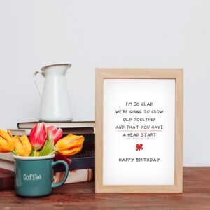 Zoytonky Funny Birthday Card for Husband Wife, Romantic Birthday Card for Boyfriend Girlfriend, Happy Birthday Cards for Him Her, ’We're Going to Grow Old Together and That You Have a Head Start’