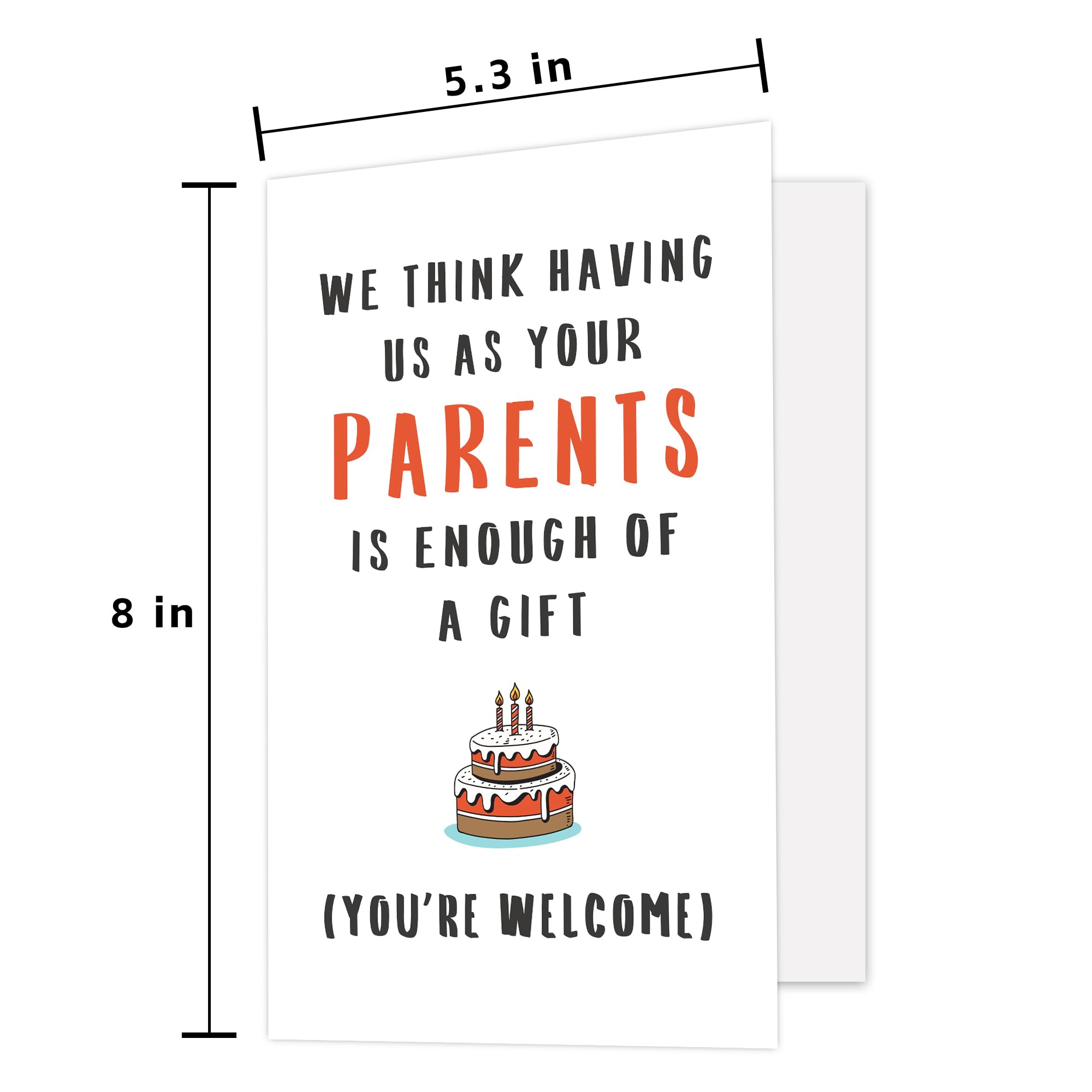 Zoytonky Funny Birthday Card for Kids, Humorous Birthday Card for Boys and Girls, We Think Having Us as Your Parents is Enough of a Gift