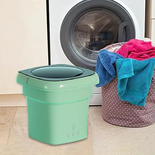 Portable Foldable Washing Machine, Compact Small Washer Lightweight 36W Mini Clothes Washer for Laundry Travel Apartment Sock Baby Clothes, green