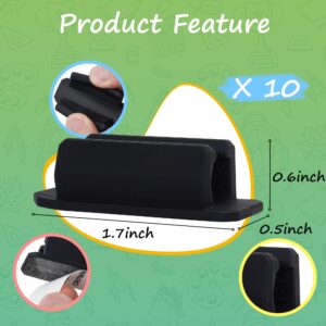 ZFbuhuo 10 PCS Pen Holder for Desk, Adhesive Pen Holder for Classroom Clipboard Attachment, Silicone Pencil Holder & Marker Holder for School Office Desk Accessories,Teacher Supplies(Black)