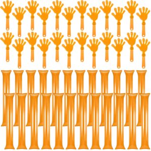 zcysrlqin 48 pcs noisemakers include 24 hand clappers 24 thunder sticks cheer noise makers for sporting events football games school team spirit items party favors dance (orange)