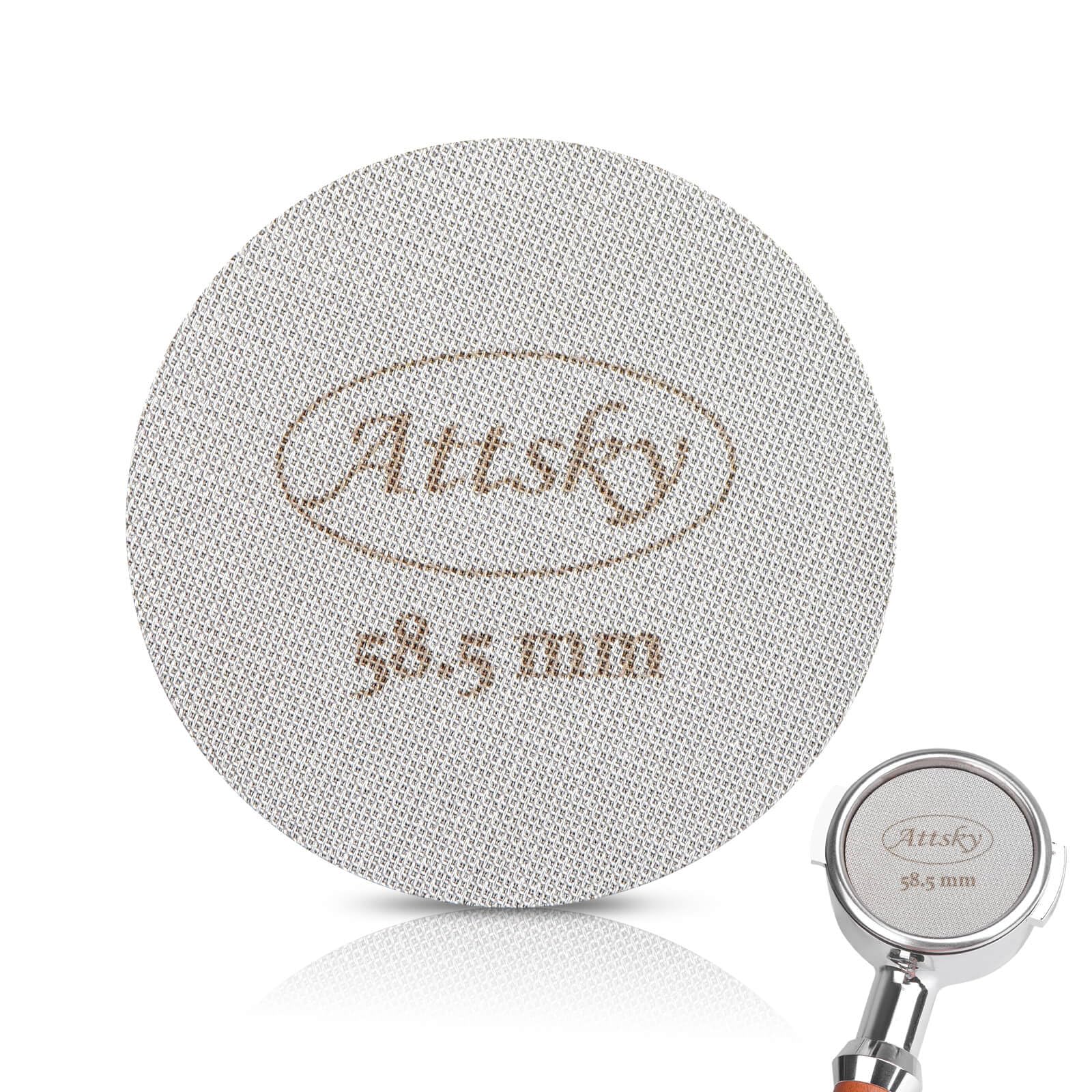 Attsky 58.5mm Espresso Puck Screen, Espresso Filter for 58mm Portafilter Filter Basket, Reusable Espresso Screen with 1.7mm Thickness 150μm 316 Stainless Steel