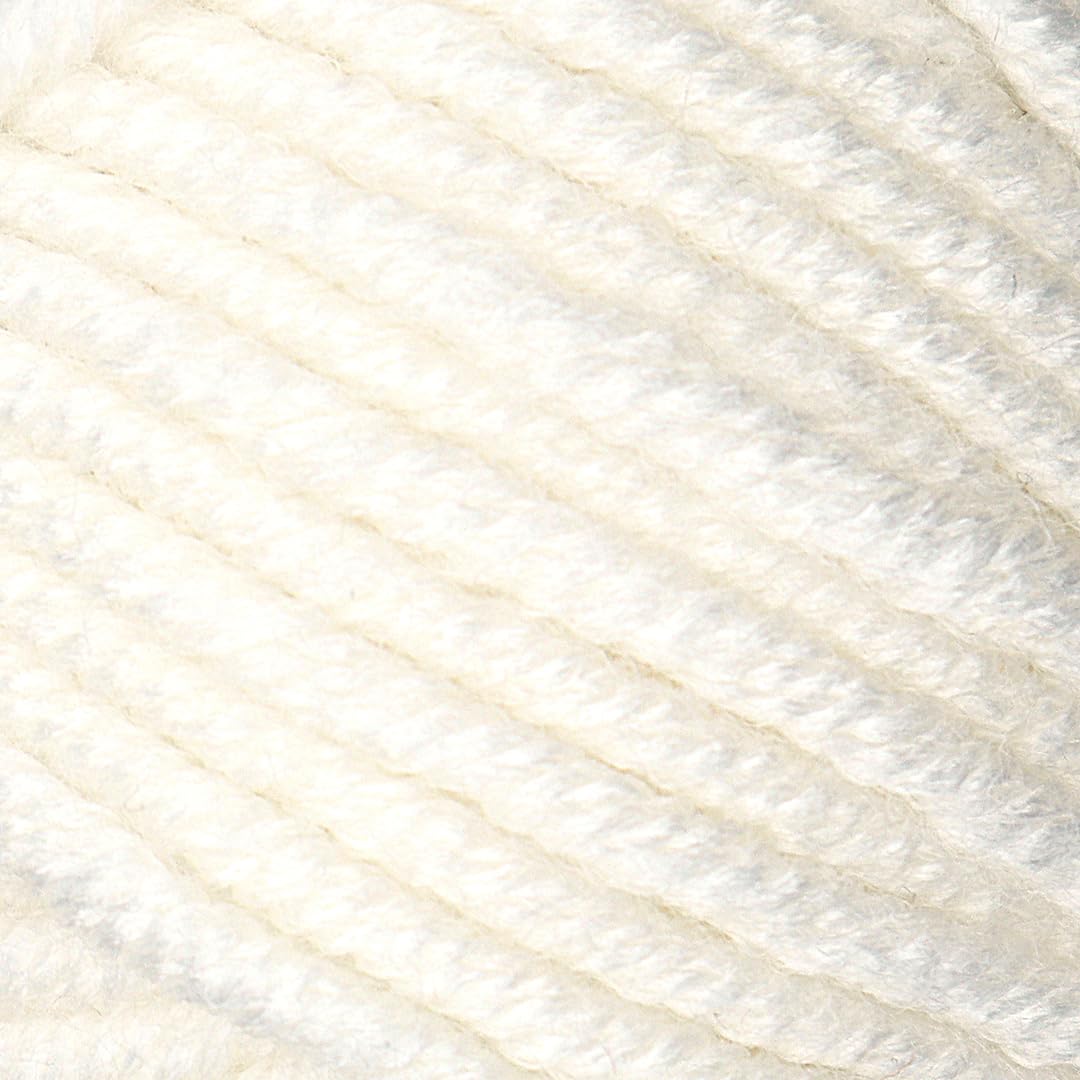 Estako Megastar, 75% Acrylic 25% Wool yarn, Soft, Chunky Bulky weight #5 for Crochet and Knitting 3.52 Oz (100g) / 120 Yrds (110m) (60187-White)