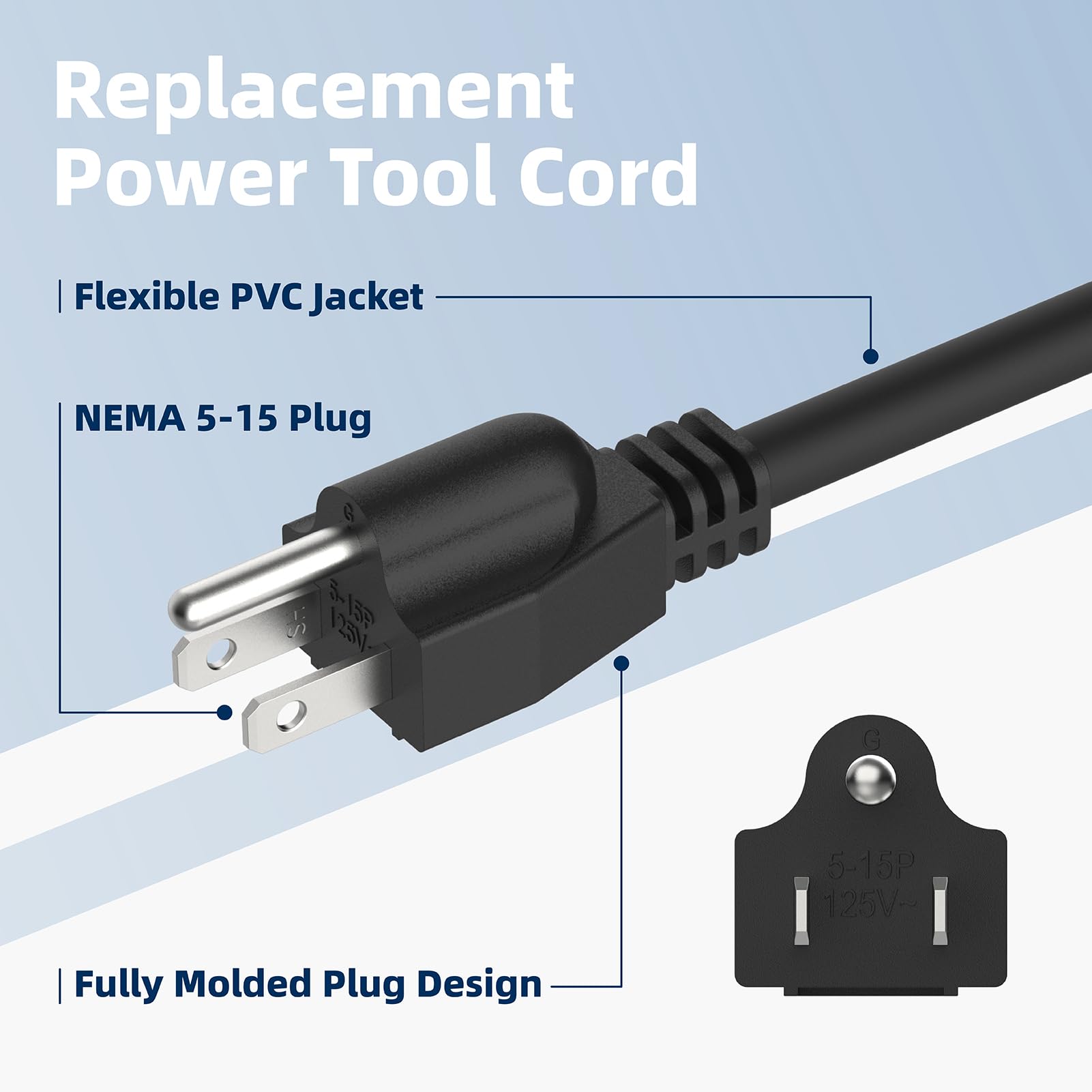 565056-5 Replacement Cord Compatible with Makita Circular Saw polisher Sander Power Cord Parts,Heavy Duty Cord for Makita Power Tool Replacement Assembly Accessories