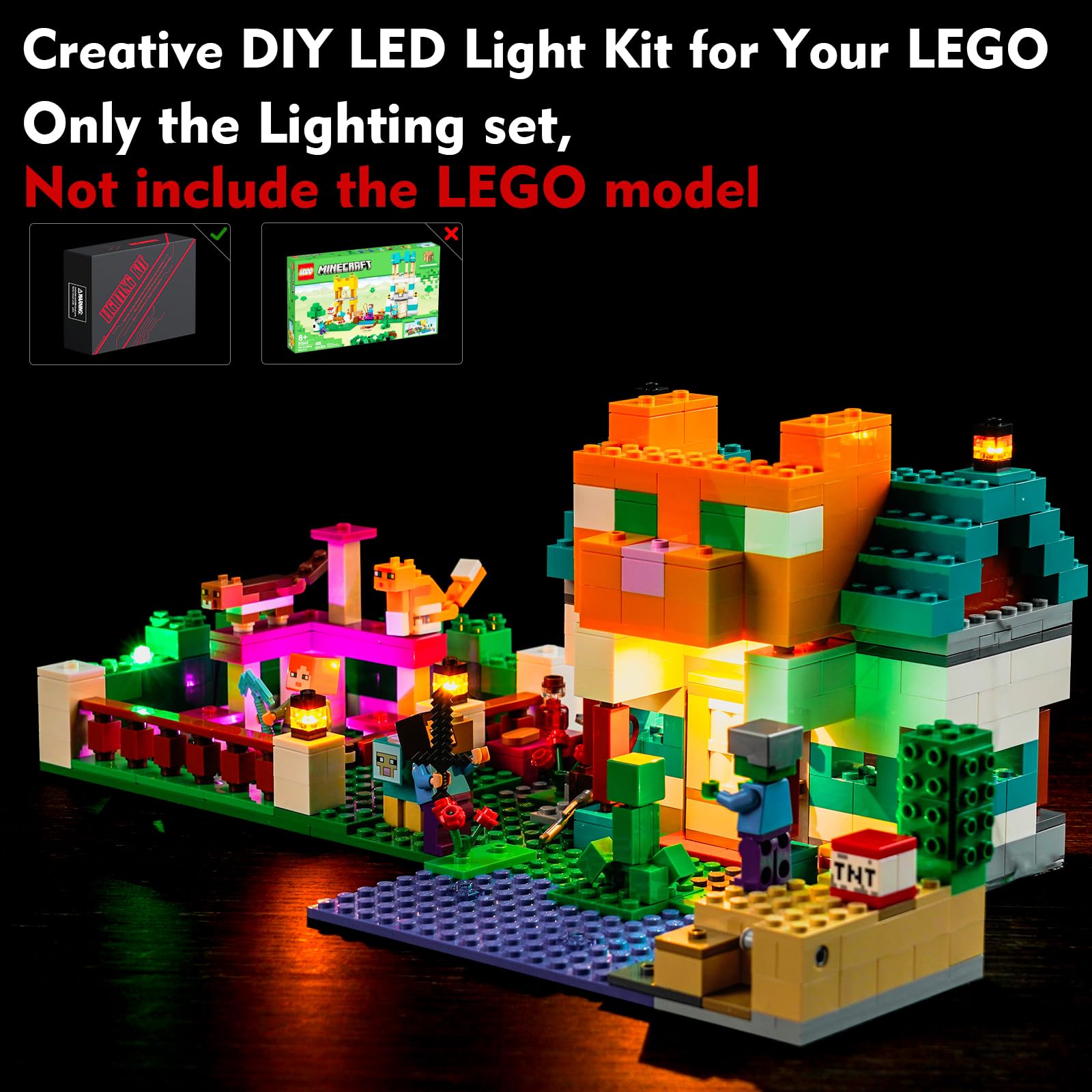 LocoLee LED Light Kit for Lego The Crafting Box 4.0 21249, 2023 Upgraded Creative Lighting Set Accessories Compatible with Lego 21249 Building Set (Lights Only, No Models)