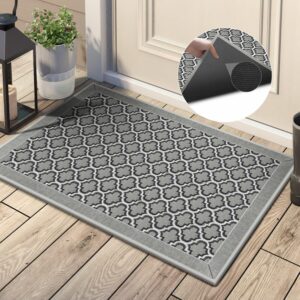 GOYLSER Lndoor Door Mat Rug Non Slip, Washable Entry Mat Indoor Entry Door Rug, Personalized Fall Door Mat Indoor Door Mat, Rug for Doorway, Patio Door Rug Outdoor Door Mat for Outside Entry, Grey