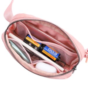 ZPN Mini Fanny Pack Pink Belt Bag for Women and Men, Fashionable Waterproof Waist Pack with Adjustable Strap for Traveling, Hiking, Jogging, Cycling