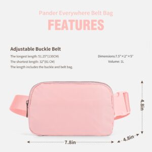 ZPN Mini Fanny Pack Pink Belt Bag for Women and Men, Fashionable Waterproof Waist Pack with Adjustable Strap for Traveling, Hiking, Jogging, Cycling