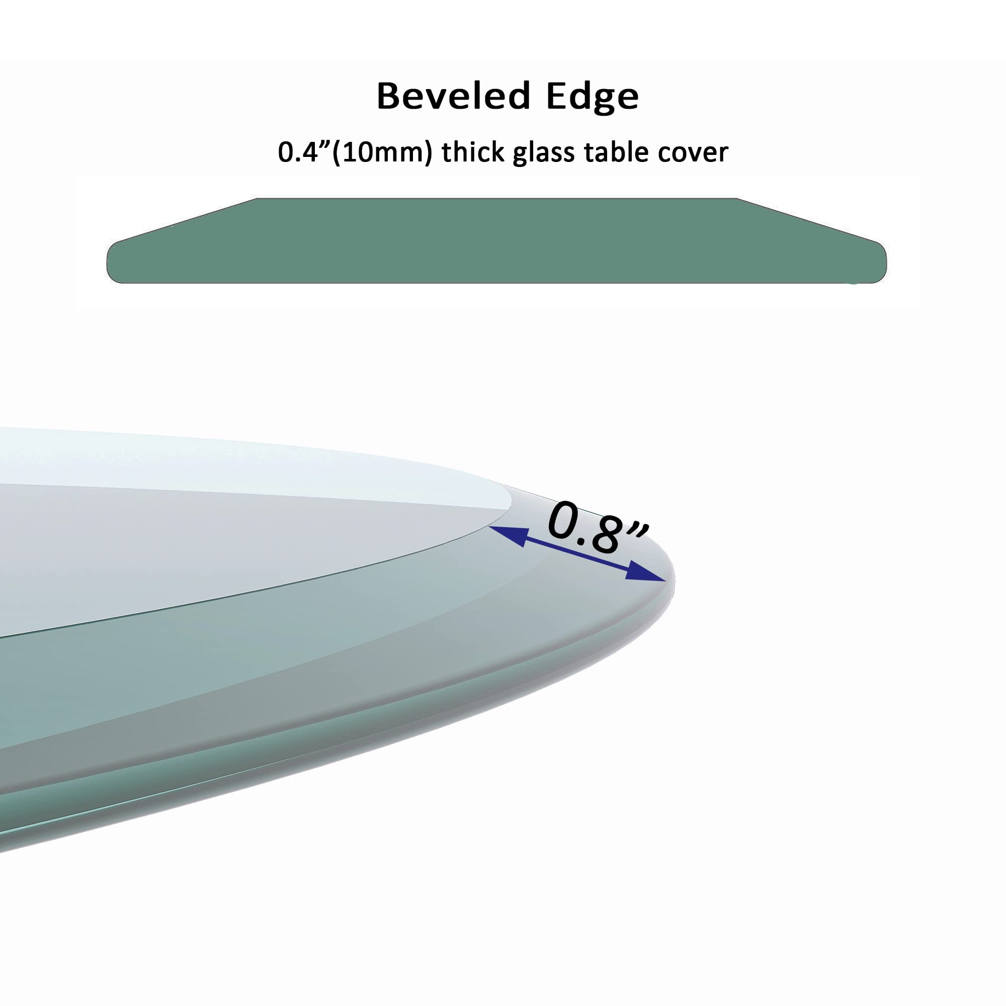 Btikita 28" Tempered Glass Table Top Round Transparent Table Surface 1/4" Thick Flat Polished Edge Multipurpose for Home Office Glass Countertop (28 inch)