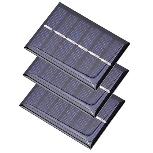 Delaman 3Pcs Solar Panel, 0.3W Polysilicon Solar Panel Charging Power Board Charger for Small Power Appliances