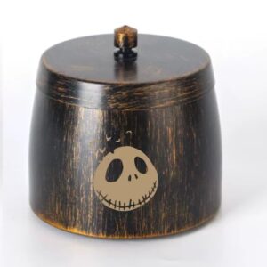 Jack Skellington Ashtray for Car Mini Trash Can w/Lid, Halloween Nightmare Before Christmas Tiny Garbage Bin for Office Countertop,Desk Tabletop, Car Garbage Cans Automotive Ashtrays