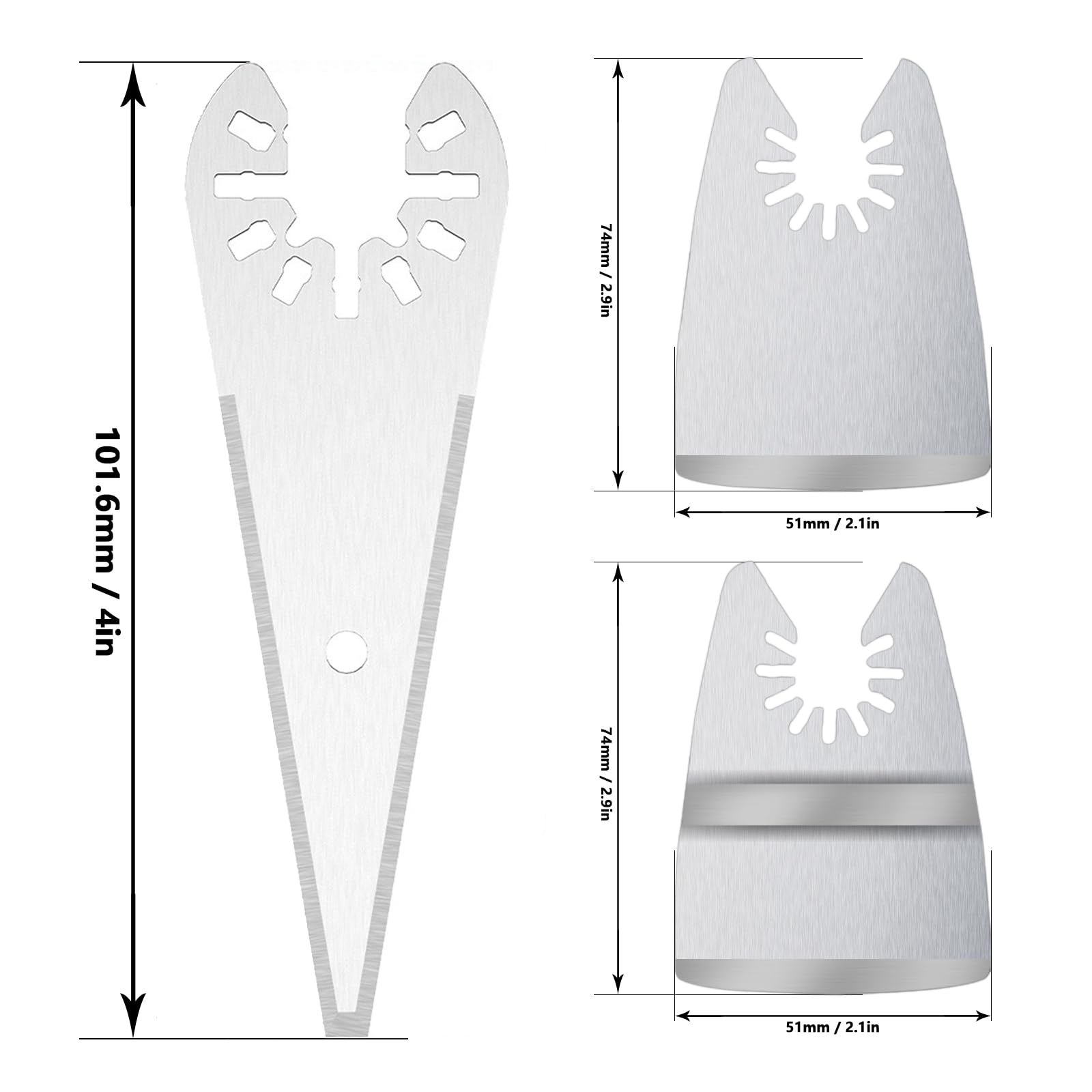 9pcs Oscillating Scraper Blades for Caulk Adhesive sealant Removal, Universal Multi Tool Quick Release, 3pcs Rigid Scraper, 3pcs Flexible Scraper, 3pcs Tapered Scraper